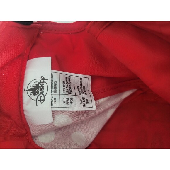 Disney Girls Hat Minnie Mouse Ears Red Bow Embroidered Logo Black Polka Dots - Picture 4 of 8